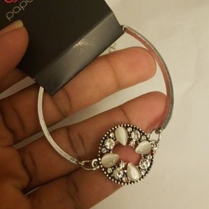 Silver and white bracelet